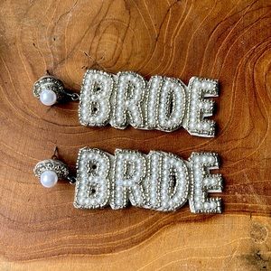 BRIDE statement pearl/ beaded earrings from Bauble Bar.